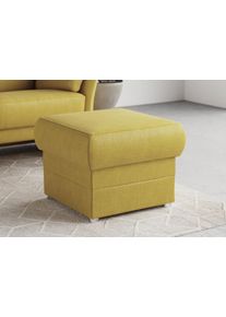 DOMO collection Hocker Pina, compact en comfortabel Bijpassende voetenbank/poef bij de serie hockers maat Microvezel hoogpolig goud(kleur)