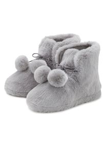 Vivance Pantoffels Pluchen pantoffels Pantolette, pantoffel, laarzen met knuffelig faux fur VEGAN dames pantoffels maat 36/37 grijs