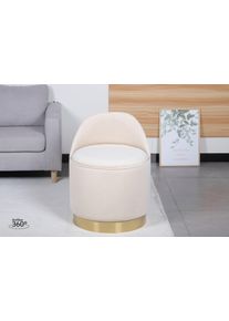 Kayoom Fauteuil Draaikruk Viktor 125, draaikruk in modern design, opbergruimte aan de binnenkant (1 stuk) fauteuils beige