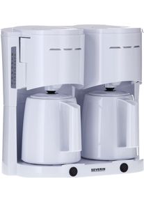 Severin Filterkoffieapparaat KA 9314 Duo filter koffiezetapparaat met 2 thermoskannen, 1 l filter koffiezetapparaten wit