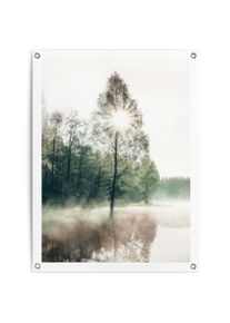 Reinders! Poster Zon door de bomen Outdoor voor tuin of balkon deurposters groen