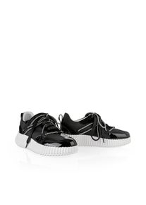 Marc Cain Sneakers Sports Leo Hike Veterschoen, plateauschoen met leren voering dames schoenen maat 37 zwart