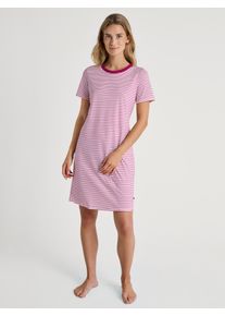 Calida Nachthemd Marine Dreams Strepen, Pure Cotton, korte mouw, comfortabel, Single Jersey kwaliteit dames nachthemden maat XL (52/54) paars
