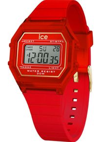 Ice Watch ice-watch Chronograaf ICE digit retro - Clear - Small Armbandhorloge, quartz, dameshorloge, siliconen armband, datum, digitaal dames horloges rood
