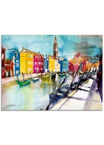 Artland Print op glas Venetië multicolour in verschillende maten glazen artprint multicolor