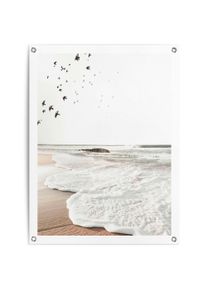 Reinders! Poster Rollende golven Outdoor voor tuin of balkon deurposters beige