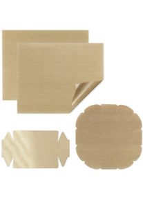 Maximex Bakmat Anti-aanbak snede voor ronde en vierkante bakvormen, herbruikbaar (set, 4-delig) bakaccessoires bruin