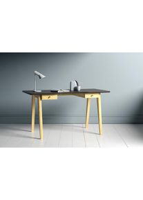 WOODMAN Bureau NICE in scandinavisch design, tafelpoten van massief eiken, fsc bureaus bruin