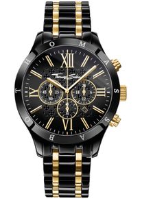 Thomas Sabo Chronograaf REBEL URBAN Quartz horloge, armbandhorloge, herenhorloge, stopfunctie, datum, keramische inlagen heren horloges zwart