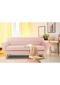 Andas 3-zitsbank Hol met capitonnage achter in scandinavische stijl roze, 3-zitsbanken, 178 cm