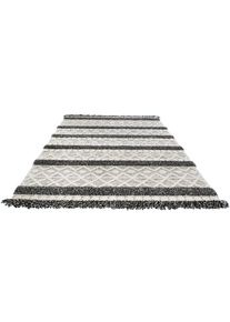 LUXOR living Wollen kleed Fano zuivere wol, met de hand geweven, met franje, woonkamer moderne vloerkleden maat 3 beige