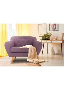 Andas Fauteuil Hol met capitonnage achter in scandinavische stijl fauteuils maat Structuur paars