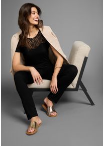 Laura Scott Jumpsuit met kantinzet & comfortabele elastische tailleband dames jumpsuits maat 36 zwart