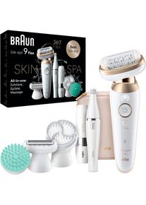 Braun Epilator Silk-épil Flex SkinSpa 9 9-681 All-In-One set, FaceSpa-epileerder & mini-scheerapparaat voor het gezicht epileerapparaten goud(kleur)