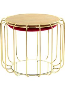 Kayoom Bijzettafel Pouf Comfortable 110, afneembare en omkeerbare bovenkant praktisch om te bouwen tot tafel of voetenbank/poef, met spiegelglas (1