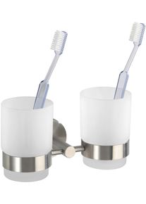 Wenko Tandenborstelhouder Duo Bosio gesatineerd kleine opbergers zilver(kleur)