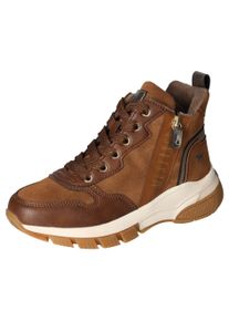 Mustang Shoes Veterschoenen high top sneaker, enkellaars met extra ritssluiting dames veterlaarsjes maat 37 bruin