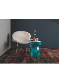 Kayoom Bijzettafel Roman 125, mondgeblazen glazen lichaam mondgeblazen glazen lichaam, retro-design, goudkleurige metalen tafelblad (1 stuk)