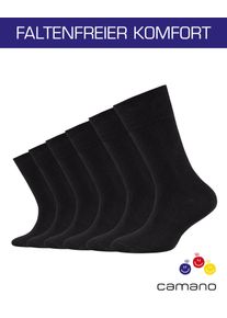 Camano Sokken CA-Soft met comfortband en gepolsterde teen-/hielzone (6 paar) kinderen sokken maat 39-42 zwart
