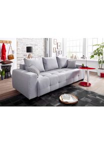 Collection AB Slaapbank Bella, B: 241 cm, ligvlak 142x194 cm met bedfunctie, bedlade & 2 sierkussens, vering grijs, slaapbanken, Breedte ligoppervlak: