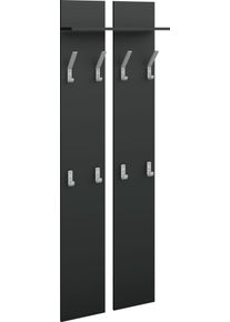 borchardt Möbel borchardt Möbel Kapstokpaneel Finn met 8 haken kapstokken zwart
