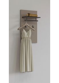 Inosign Kapstokpaneel Cross,Breedte 40 cm moderne wandplank met haken en kledingstang kapstokken bruin