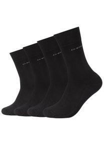 Camano Lange sokken CA-Soft met stijlvolle logoprint (4 paar) heren sokken maat 41-46 zwart