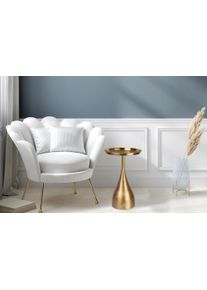 Kayoom Bijzettafel Asra 125, Elegante design in goudkleur of zwart Metalen frame in druppelmodel, ronde legplank, opvallend (1 stuk) bijzettafels