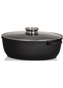 Krüger Krüger Braadpan Gietaluminium ganzenbraadpan met glazen deksel en aromaknop LEIPZIG, 42x32x14 cm (1-delig) braadpannen