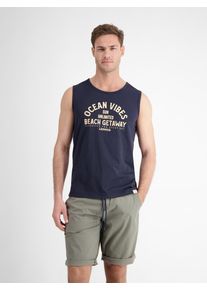 Lerros T-shirt met frontprint heren t-shirts maat XXXL blauw