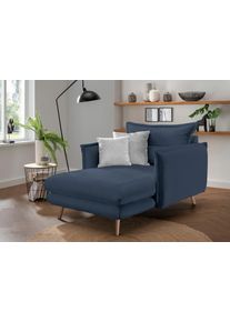 Inosign Loveseat LAZIO moderne fauteuil met een comfortabele bekleding, 2 stuks decoratieve sierkussens fauteuils maat Geweven stof blauw