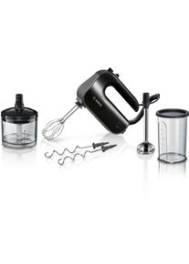 Bosch Handmixer Home Professional MFQ4980B, roestvrijstalen garde/deeghaak, mixvoet, zwart handmixers zwart