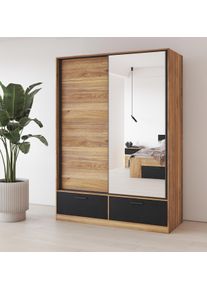 Home Affaire Schuifdeurkast Faweza, Breedte 200 cm, Kledingkast incl. volledige binnenuitrusting zweefdeurkasten beige