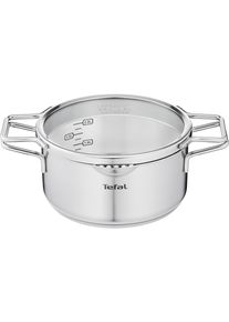 Tefal Kookpan Nordica met deksel, scandinavisch ontwerp, schenktuit, dubbele handgreep, inductie (1-delig) kookpannen zilver(kleur)