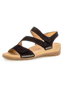 Gabor Sleehaksandaaltjes zomerschoen, sandaal, sleehak, met contraststiksels dames sandalen met sleehak maat 38 zwart