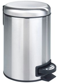 Wenko Tissue-emmer Leman 3 liter, bxdxh: 17x25x22,5 cm pedaalemmers zilver(kleur)