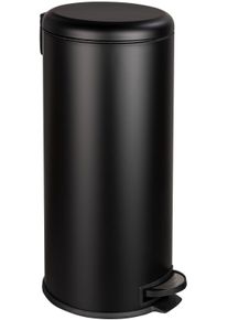Wenko Vuilnisemmer Model Leman Easy Close Afvalemmer met pedaalfunctie & afdaalautomatiek, industriële stijl, 30 L pedaalemmers zwart