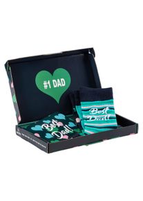 Apollo Sokken Cadeau-doos Super-Papa of Beste Papa verschillende kleuren designs, perfect voor vaderdag of verjaardag (3 paar) heren sokken maat -