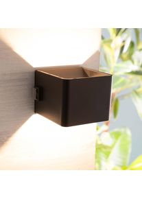 my home Led-wandlamp voor buiten Marten - draagbare acculamp Accu, 4 W, 300 lm, 3000 K, USB, zwart, mobiele buitenlamp, wandlamp (1 stuk)