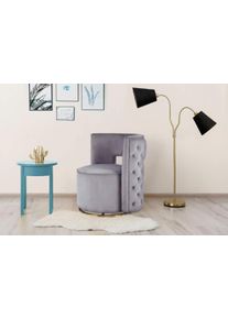 Kayoom Fauteuil Draaistoel Beverly 125, draaibaar, frame van staal, fluweelachtige oppervlakte (1 stuk) fauteuils grijs