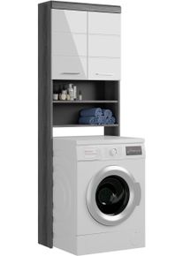 Inosign Kast voor wasmachine Siena, breedte 63 cm, voor wasmachine & droger, 2 deuren, MDF-front ombouwkasten grijs