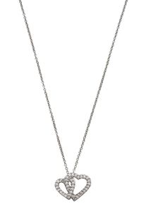UNIKE JEWELLERY Ketting met hanger CLASSY DOUBLE HEART HERZ, UK.CL.1204.0016 dames kettingen maat - zilver(kleur)
