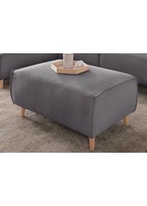 Andas Hocker Janek met opstaande naad in scandinavisch design hockers maat Fijne structuurstof zwart