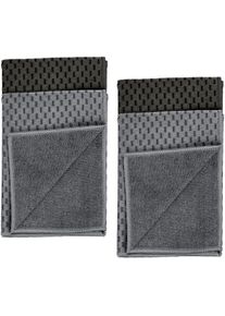 Wenko Theedoek Model Miko Microvezel, voor afdrogen & polijsten, zeer absorberend & snel drogend (set, 6-delig) theedoeken zwart