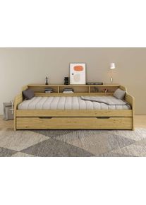 Home Affaire Slaapbank REETE1, opbergruimte, functioneel bed, kinderbed, inclusief lade met planken, fsc gecertificeerd massief hout (dennen),