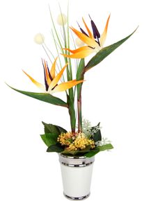 I.GE.A. Kunstplant Paradijsvogelplant in pot (1 stuk) kunstplanten geel