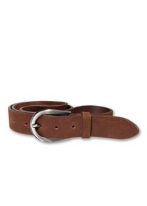 Silbergift Leren riem met fijn gegraveerde oppervlakte, zwartgeblakerde sluiting dames brede riemen maat 100 bruin