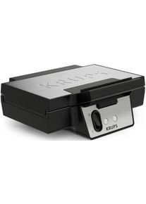 Krups Wafelijzer Iconic met elegant design, keramische anti-aanbaklaag extra-diepe platen, afmetingen: 23,4 x 26,5 x 10,8 cm, fdk261 wafelijzers