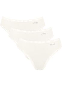 Sloggi Slip GO Crush hoge beenuitsnijding, kant, vrouwelijk, zacht, elastisch, katoenmix (Set van 3) dames slips maat S wit