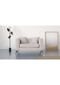 Places of Style Loveseat MATTHEW loungestoel, afmetingen B/D/H: 130/86/74 cm incl. sierkussen, fijne stiksels in de rug, belastbaar tot 200kg